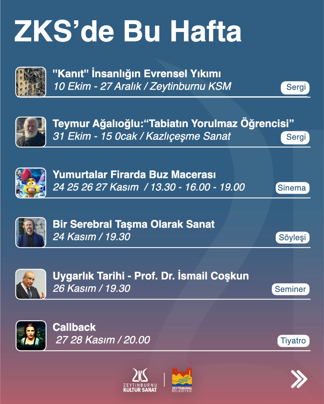 Zeytinburnu KSM- ZKS'de Bu Hafta