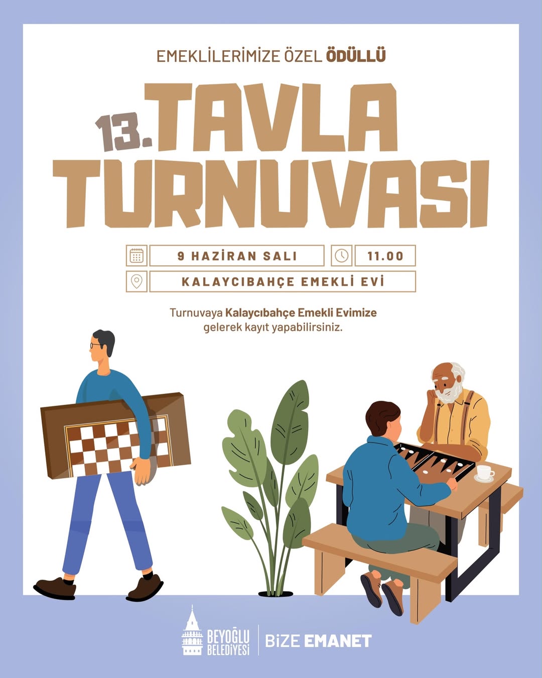 Beyoğlu Belediyesi - Emeklilerimize Özel 13. Ödüllü Tavla Turnuvası 