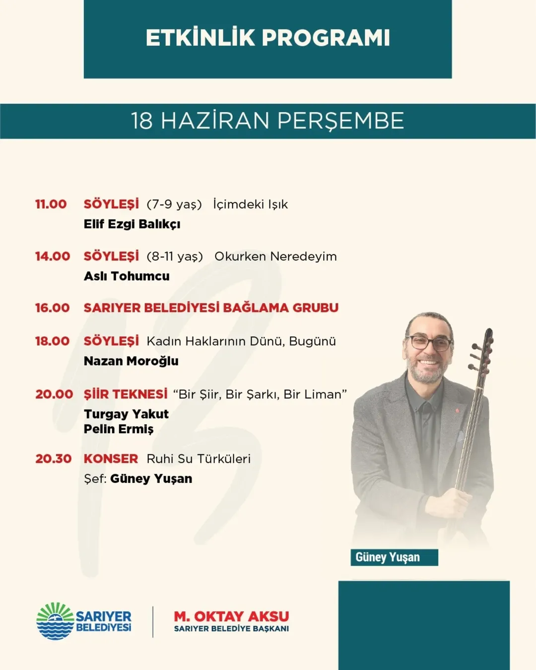 Sarıyer Kültür Sanat - 13. Uluslararası Sarıyer Edebiyat Günleri: 2. Gün Etkinlik Programı 