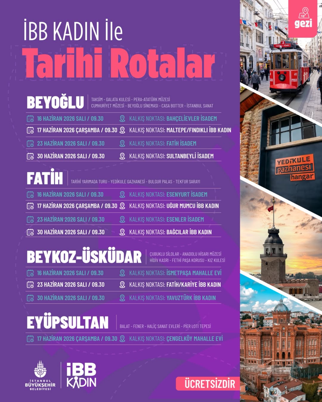 İstanbul Büyükşehir Belediyesi- İBB Kadın ile Tarihi Rotalar